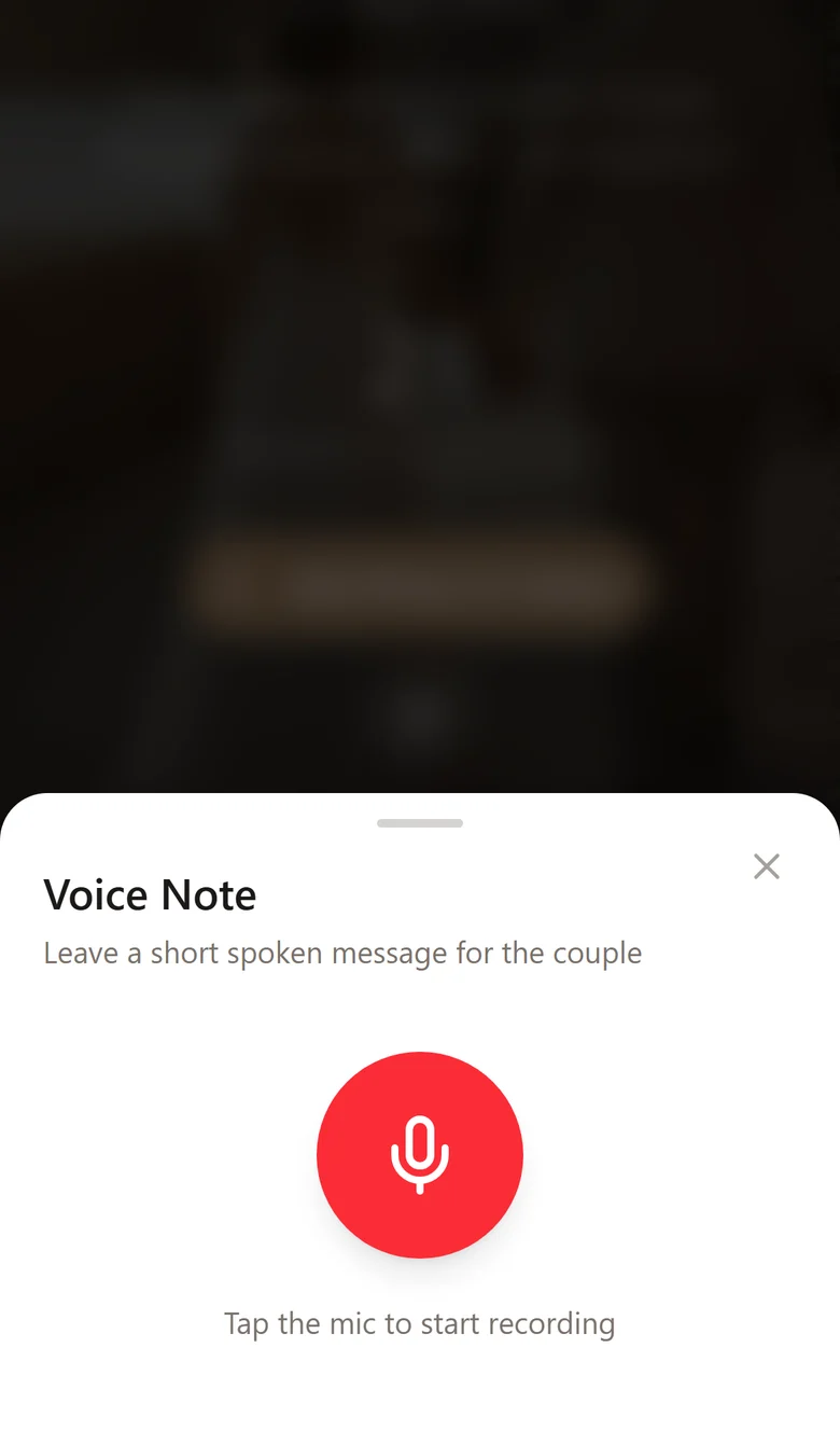 The voice note recorder on a phone, with a large record button and a countdown.